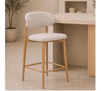 Milton & Oldbrook Tabouret de Bar Bas Vannes Beige - Chêne