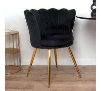 Milton & Oldbrook Velours Chaise de Salle à Manger Andria Noir