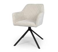 Milton & Oldbrook Velours Chaise de Salle à Manger Pivotante Malmo Gris Clair