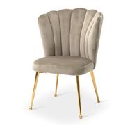 Milton & Oldbrook Velours Chaise de Salle à Manger Vienna Taupe