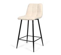 Milton & Oldbrook Velours Côtelé Tabouret de Bar Bas Berlin Beige