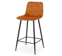 Milton & Oldbrook Velours Tabouret de Bar Bas Berlin Rouille