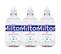 MiltonBaby Lot de 3 nettoyants pour biberons 500 ml avec film de lait blanc pour retirer les résidus de lait blanc, nettoyant hygiénique pour peaux sensibles avec carte de remerciement Welari