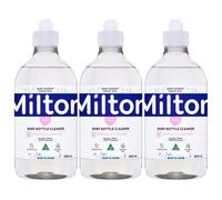 MiltonBaby Lot de 3 nettoyants pour biberons 500 ml - Tétine blanche avec film de lait blanc, élimination des résidus d'hygiène, désinfectant domestique pour peaux sensibles