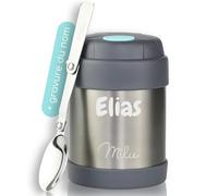 Milu Boîtes Porte Alimentaires Isotherme Set avec gravure - 300ml / 440ml - idée cadeau cadeau personnalisé cadeau d'anniversaire noël pour hommes femmes maman papa petite amie (Gravure, 300ml)