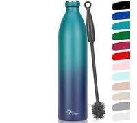Milu Bouteille d'eau en Acier Inoxydable - Double paroi isolée sous vide - Bouche Standard Gourde - 350ml 500ml / 750ml / 1000ml/ 1.5l - sans BPA - Thermo Gourde Bouteilles (Vert Bleu, 1500ml)