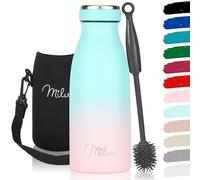 Milu Bouteille d'eau en Acier Inoxydable - Double paroi isolée sous vide - Bouche Standard Gourde - 350ml 500ml / 750ml / 1000ml/ 1.5l - sans BPA - Thermo Gourde Bouteilles (Mint Rosa, 350ml)