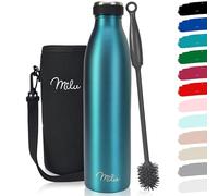 Milu Gourde en acier inoxydable 350 ml 500 ml, 750 ml, 1000 ml, 1,5 l - Bouteille isotherme, bouteille d'eau isolée, double paroi anti-fuite, convient aux acides carboniques (Vert, 1L)