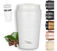 Milu Mug Isotherme 300ml - Thermo Café étanche en acier inoxydable, Tasse thermique sans BPA, 100% anti-fuite(White Leopard, 300ml)