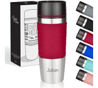 Milu Mug Isotherme avec gravure 380ml idée cadeau cadeau personnalisé cadeau d'anniversaire noël pour hommes femmes maman papa petite amie (380ml, Rouge)