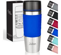 Milu Mug Isotherme avec gravure 380ml idée cadeau cadeau personnalisé cadeau d'anniversaire noël pour hommes femmes maman papa petite amie (380ml, Bleu)