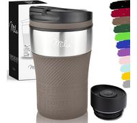 Milu Mug Isotherme Etanche 210mL I Thermo Café-Thé I Tasse isolée pour café et thé à emporter, Double Paroi Isolée sous Vide, Acier Inoxydable I Tasse de Voyage Chaud & Froid - Marron