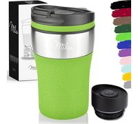 Milu Mug Isotherme Etanche 210mL I Thermo Café-Thé I Tasse isolée pour café et thé à emporter, Double Paroi Isolée sous Vide, Acier Inoxydable I Tasse de Voyage Chaud & Froid - Vert