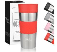 Milu Mug Isotherme Etanche 350ml I Thermos Café-Thé I Tasse isolée pour café et thé à emporter, Double Paroi Isolée sous Vide, Acier Inoxydable I Tasse de Voyage Chaud & Froid (Rouge, 350ml)