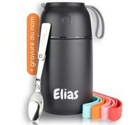 Milu® Récipient isotherme avec gravure 450, 650 ml, 800 ml, idée cadeau personnalisable avec nom, pour Noël, pour hommes, femmes, maman, papa, petite amie, 450 ml