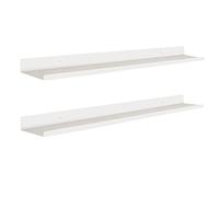 MILUKA Etagere Murale Blanche | Set 2 Tablette Murale Flottante 70 cm - Étagère Metallique pour Cadres, Photos, Objet et Deco Murale pour Salon, Cuisine, Entrée, Chambre, Salle de Bain, Bureau