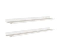 MILUKA Etagere Murale Flottante Blanche | Set 2 Tablette Metallique Suspendue 110 cm, Fixation Invisible | Etagere pour Cadres, Photos, Livres | Etagere Bureau, Étagère Cuisine.. | 2 Étagère Blanche