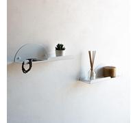 MILUKA Étagères de 35 cm avec Porte-Manteau | Étagère Flottante avec Patère Murale pour Rangement Salle de Bain ou pour Décoration (2, Blanc)