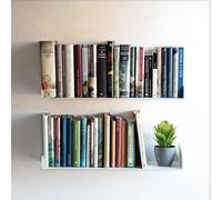 MILUKA Lot de 2 étagères à Livres murales 60 x 16 cm, Blanches, modulaires