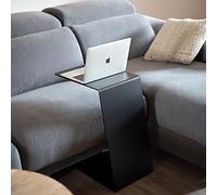 MILUKA Table d'appoint Salon Noir | Table Basse Salon Haute de Soutien pour canapé | Table d'appoint Bout de Canape pour Manger, Le PC, Ou comme Table de Chevet (Noir)