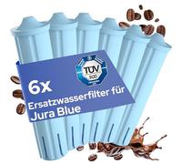 MILUX Lot de 6 cartouches filtrantes de rechange pour filtre à eau Claris Blue - Certifié TÜV, sans substances nocives et sans BPA - Remplace uniquement les filtres bleus de la série Blue - Ne