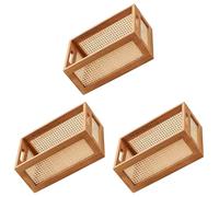 MILUZD Lot de 3 paniers décoratifs tissés pour rangement de livres, paniers de rangement en rotin pour chambre d'enfant, chambre à coucher, salle de bain (S)