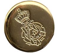 Milward 20 mm Boutons 2 pièces en métal avec Blason gravé Doré