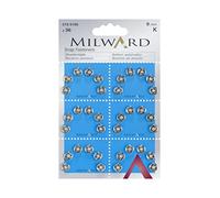 Milward 9 mm-Lot de 36 Boutons à Pression en Laiton à Coudre Argenté