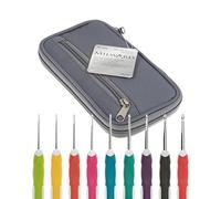 Milward Ensemble de crochets Soft Grip N°2–6 à code couleur, 100% coton, étui gris