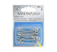 Milward Épingles à Nour, Plastique Acier allié, Argenté, 40mm, 12 pieces