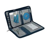 Milward Étui à Aiguilles Interchangeable Uniquement - Poches pour épingles, Crochets et Accessoires - 100% Coton Rigide à Fermeture éclair Uniquement - Denim, Bleu