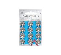 Milward Lot de 13 mm de 12 Boutons à Pression en Laiton à Coudre Argenté