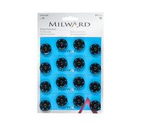 Milward Lot de 16 Boutons à Pression en Laiton Noir 21 mm