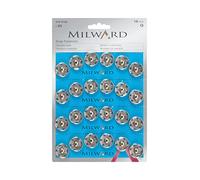 Milward Lot de 24 Boutons à Pression en Laiton à Coudre Argenté 18 mm