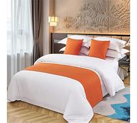 MILWPC Coureur Lit Echarpe De Couleur Unie Literie Moderne, Serviette Bout Lit Chemin Lit Protecteur pour HôTel Mariage, Maison D'HôTes Serviette Queue Lit Haut Gamme,Orange-1.8mbed(50 * 240CM)