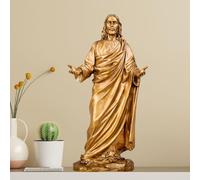 MILY-ART Statue de Jésus-Christ, sculpture de Jésus en bronze avec bras ouverts, figurine de bénédiction de Jésus Fils de Dieu, décoration religieuse, figurine de Christus inspirante pour autel,