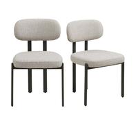 Mily- chaise en tissu chenillé gris clair (x2)