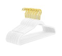 Milzgi Lot de 50 cintres en Velours de qualité supérieure antidérapants - Crochets en Velours Gris - Crochets dorés pour économiser de l'espace (Gris)