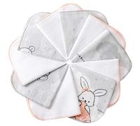 mimaDu debarbouillette Bebe Lavable Petit Gant de Toilette Bebe Gant de Toilette Enfant Serviette de Toilette Bebe Gants de Toilette Bebe | Lot de 10 | 100% Coton certifié Oeko-Tex 25x25cm (Rose)
