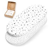 mimaDu Drap Housse 40x80 Berceau Drap Housse Bebe Drap Housse Berceau Drap Berceau Convient á Drap Housse nacelle | 100% Jersey de Coton certifié Öko-Tex (Points Gris)