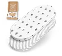 mimaDu Drap Housse Couffin 32x72 Berceau Nacelle | Convient 70x32 70x37 75x35cm | 100% Jersey de Coton Certifié Öko-Tex (Moutons Rayures)