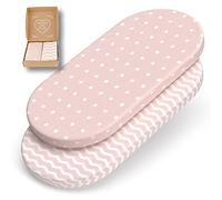 mimaDu - Lot de 2 Drap Housse pour bébés en 100% Coton Oeko-Tex 80 x 40 cm, également adapté pour 78 x 36 et 80 x 35 pour poussettes, Lits bébé, Matelas bébé, Berceau, Couffins (Vieux Rose)