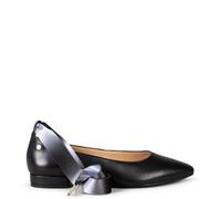 miMaO Ballerines en Cuir à Ruban pour Femme Mod. Aurora, Noir, EU 40