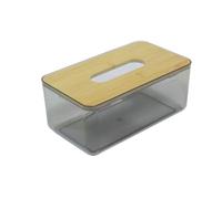 Mimbre Natural Pot rectangulaire en Acrylique avec Couvercle en Bambou (23,5 x 13,5 x 10,5)