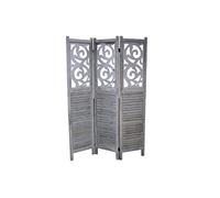 MIMBRE NATURAL - Séparateur d'environnement Moderne - 3 Panneaux - Paravent en Bois Gris pour la Division d'espaces dans la Maison. (40 × 6 × 170 cm)