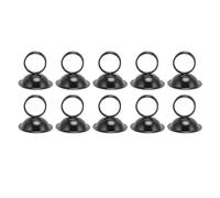 Mimdixy 10 pièces porte-numéro de table à pince à anneau, support de marque-place, carte de lieu de style anneau fendu, porte-numéro de table pour photos, panneaux alimentaires (Noire)