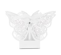 Mimdixy 100pcs Boîtes de faveur de mariage, boîtes de papillons avec ruban pour la fête de mariage Favors Party Birthday Favors Decoration Supplies (Ice White)