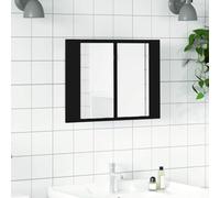 Mimdixy Armoire de salle de bain avec miroir LED - Noir - 60 x 12 x 45 cm - En acrylique - Pour salle de bain, salon et cuisine