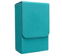 Mimdixy Boîte de Rangement de Tarot Cuir PU,Conception Soleil et Lune pour Cartes (Bleu Vert)