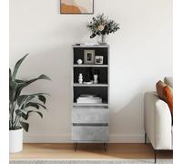 Mimdixy Buffet de cuisine, armoire buffet, armoire à café, buffet, meuble haut, gris béton, 40 x 36 x 110 cm, armoire console pour salon, cuisine, salle à manger, robuste